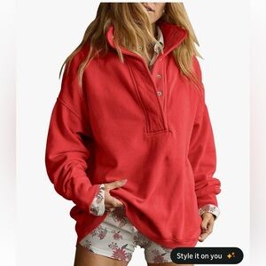 Women's Red Pullover Top